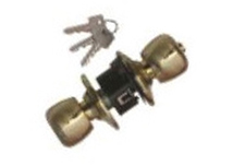 Wooden Door Handle Round Golden 